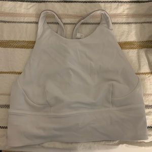 White high neck sports bra